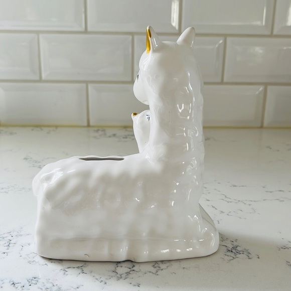 White Ceramic Lamb Coin Bank - Picture 7 of 9
